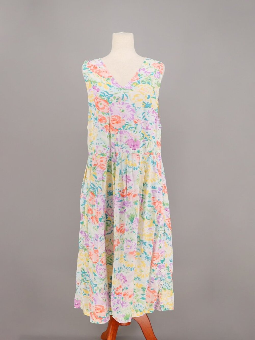 Vintage Bryn Connelly Floral Cotton Jumper Pinafore Dress Size M Cottagecore